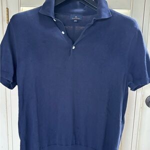 Brooks Brothers Dark Blue Polo Shirt large‎ knit stretch
